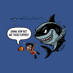 How Fast Are Those Flippers Graphic Tee | Shark Encounter T-Shirt