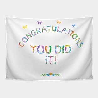 Congratulations you did it - tropical word art Tapestry