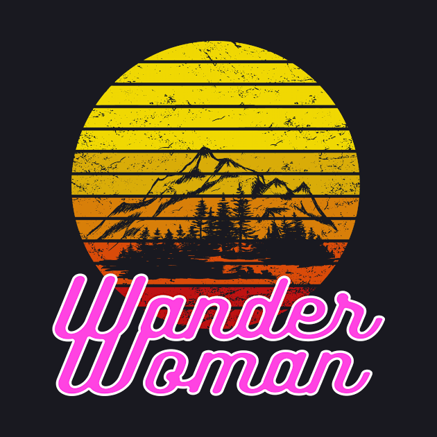 Wander Woman retro Hiking Gifts by Foxxy Merch