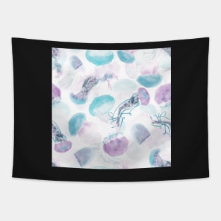 Floating Jellies Gelatinous White Tapestry