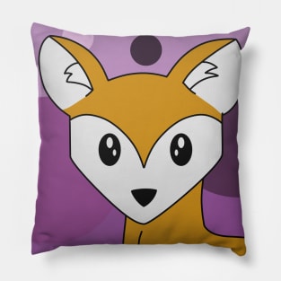 Cute Fox with Purple Background Pillow