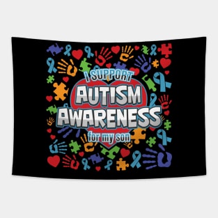 I Support Autism Awareness For My Son Tapestry