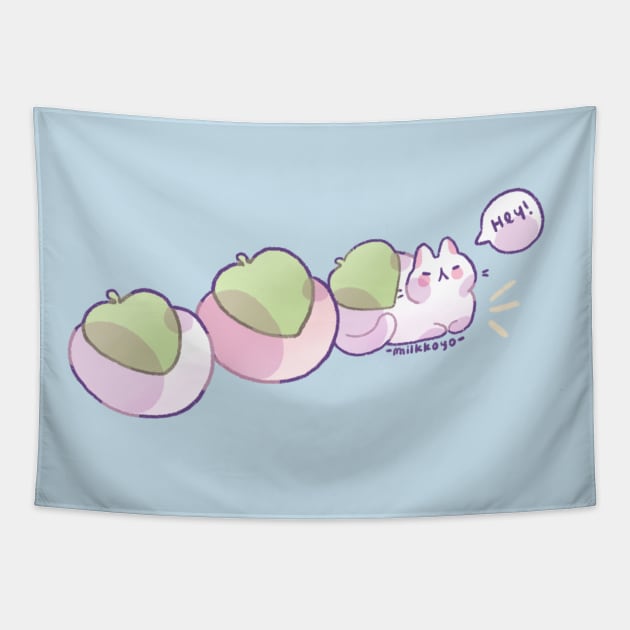 Mochi cat Tapestry by Milkkoyo