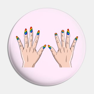 Lesbian Pride Fingernails Pin