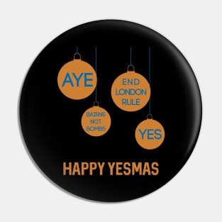 Bronze Happy Yesmas Christmas Decoration Bauble Design Pin