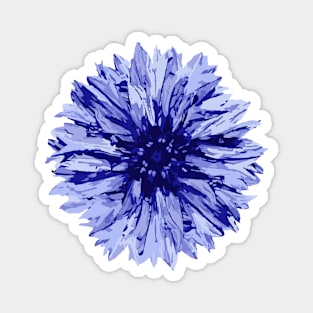 Blue Cornflower Abstract Nature Art Magnet