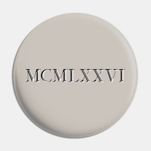 Roman Numeral 1976 Pin by GloopTrekker