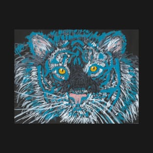 Blue Tiger face T-Shirt