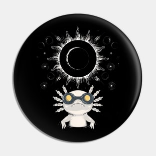 Total Solar Eclipse 2024 Axolotl Wearing Eclipse Glasses Pin