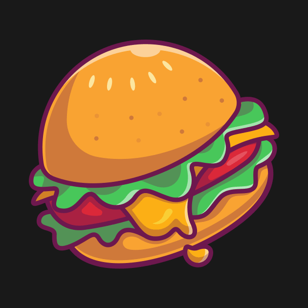 Cheese Burger Cartoon Illustration by Catalyst Labs