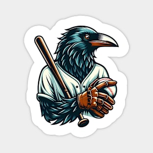 crows play baseball Magnet