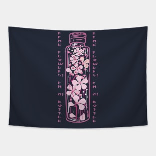 Pink flowers in a bottle Tapestry