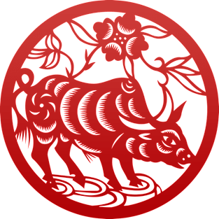 Chinese Zodiac Ox in Red Magnet