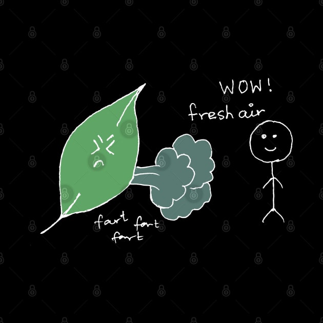 Funny biology joke on leaves fart fresh air by HAVE SOME FUN