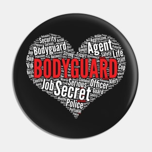 Bodyguard Heart Security Guard graphic Pin