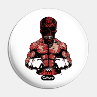 Red Skull Culture, Boxer Edition, Unisex t-shirt, boxing t-shirts, boxing lovers, gift for boxing fans, skull t-shirts Pin
