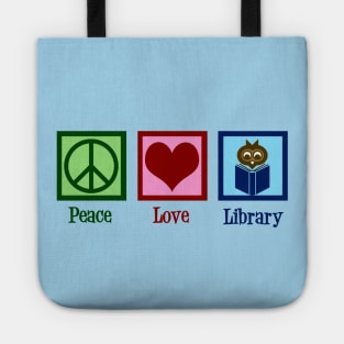 Peace Love Library Tote