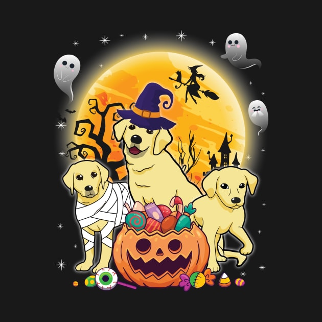 Labrador Dog Mummy Witch Moon Ghosts Happy Halloween Thanksgiving Merry Christmas Day by joandraelliot