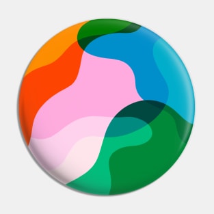 Colorful Overlapping Shapes Abstract Bold Pin