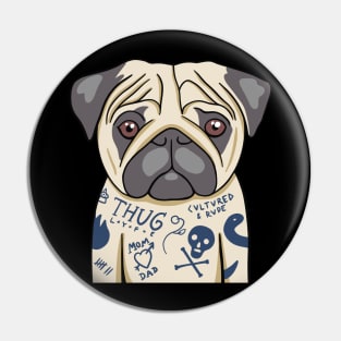 Tattooed Pug Pin