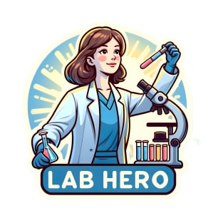 Women in STEM: Lab Hero Steminist Female Scientist with Microscope T-Shirt