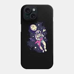 Rockstar Astronaut Playing An Electric Guitar In Space Phone Case