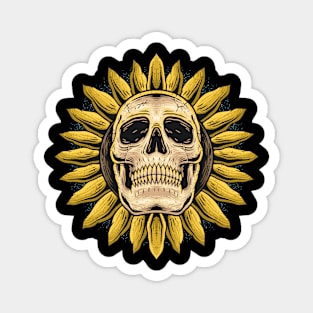 skull sunflower Magnet