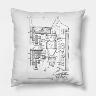 Coffee Brewing Machine Vintage Patent Hand Drawing Pillow