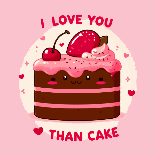 I love you than cake - Cute cake by Inkonic lines