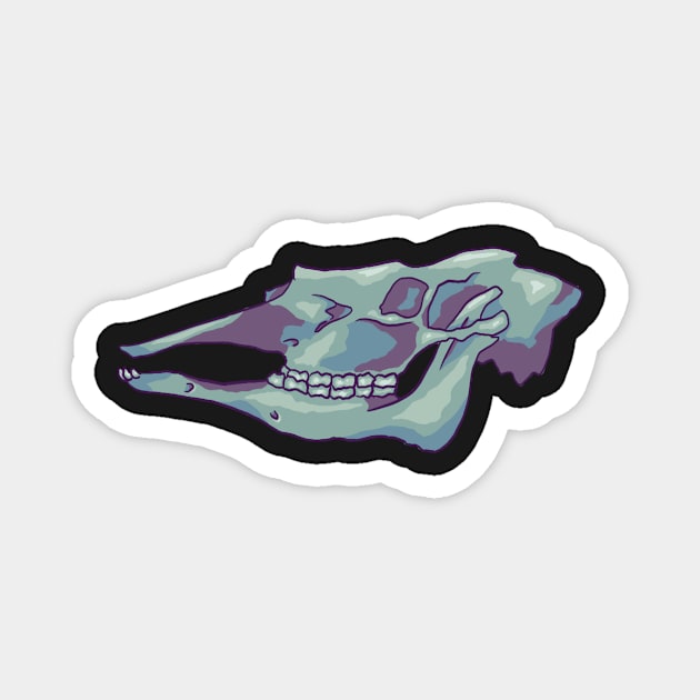 Neon Moose Skull Magnet by elfenthusiast