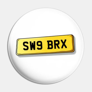 SW9 BRX Brixton Number Plate Pin