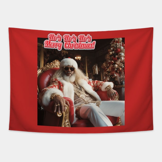 Ho's Ho's Ho's, Merry Christmas! Funny Inappropriate Santa Tapestry by idrockthat