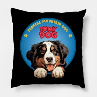 I Love my dog Bernese Mountain Dog Pillow