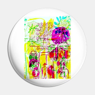 Neo 60s French Umbrella Illustration Mod Design Pin