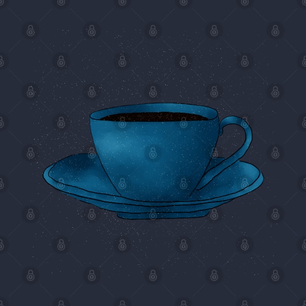 Spacey Tea Cup with Saucer by alxandromeda