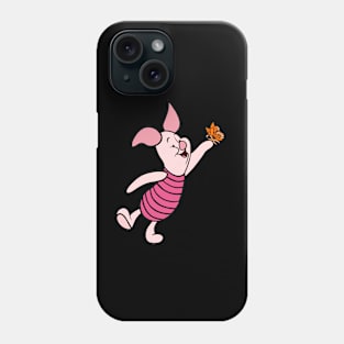 Little Pig with Awareness Ribbon Butterfly (Orange) Phone Case