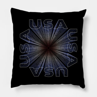 United States of America, square text layout Pillow