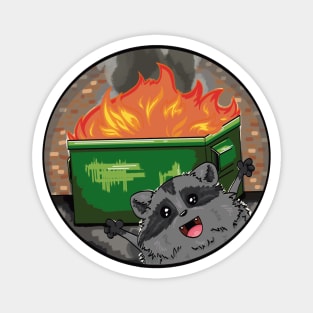 Dumpster Fire Panda Magnet