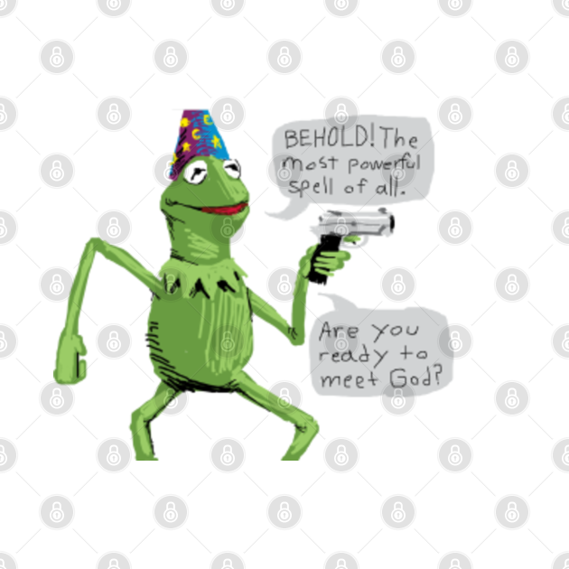 wizard kermit with a gun