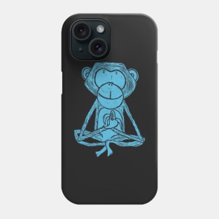 Monkey, Cheeky Monkey, blue Phone Case