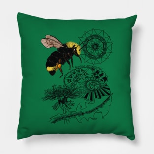 Bumblebee and Dandelion Doodle Pillow