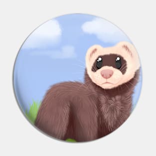 Ferret in the grass Pin