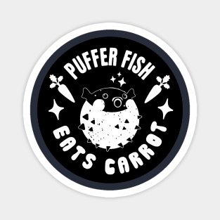 Funny Cute Puffer Fish Eating Carrot Hilarious Fishing Jokes Veganism Magnet