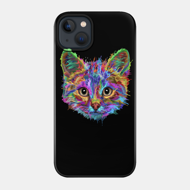 Splash Art Cat T Shirt | Gifts for Cat lovers - Cat - Phone Case