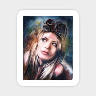 Aviator - retro girl portrait Magnet