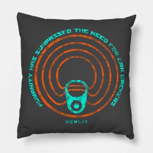 Ring Pull is the Future (orange and turquoise) Pillow