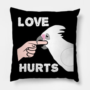 Bare-eyed Goffin Cockatoo Love Hurts Pillow