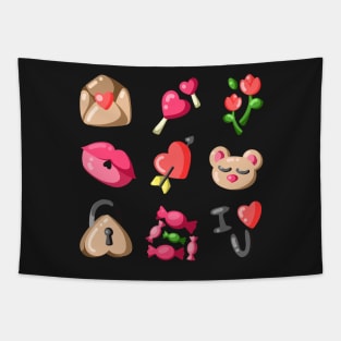 valentine stickers Tapestry