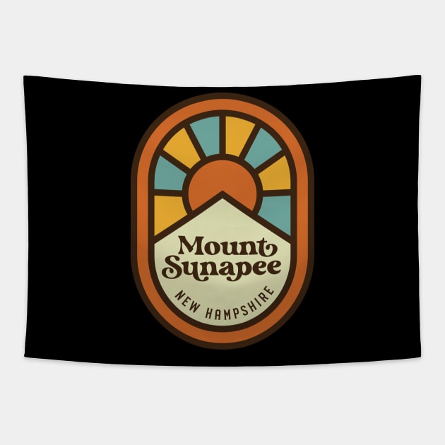 Mount Sunapee New Hampshire Retro Sunset Tapestry by PodDesignShop