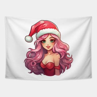 Pink Haired Girl - Christmas Tapestry